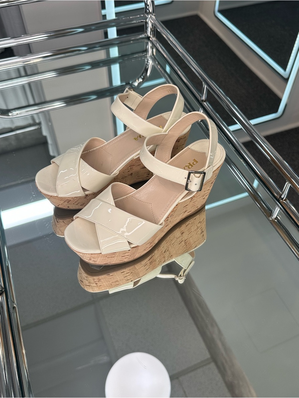 Prada cork Wedge